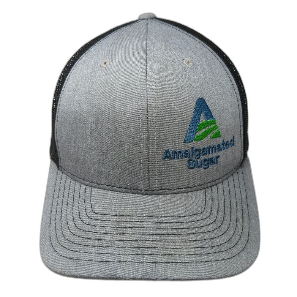 Richardson Trucker Hat Gray Black One Size Amalgamated Sugar Snapback Mesh Back